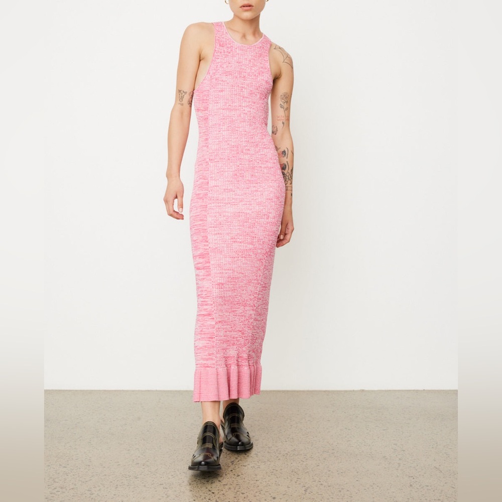 Ganni NwT Melange Sleeveless Maxi Dress in Love Potion Sz XS Rib Knit Bodycon